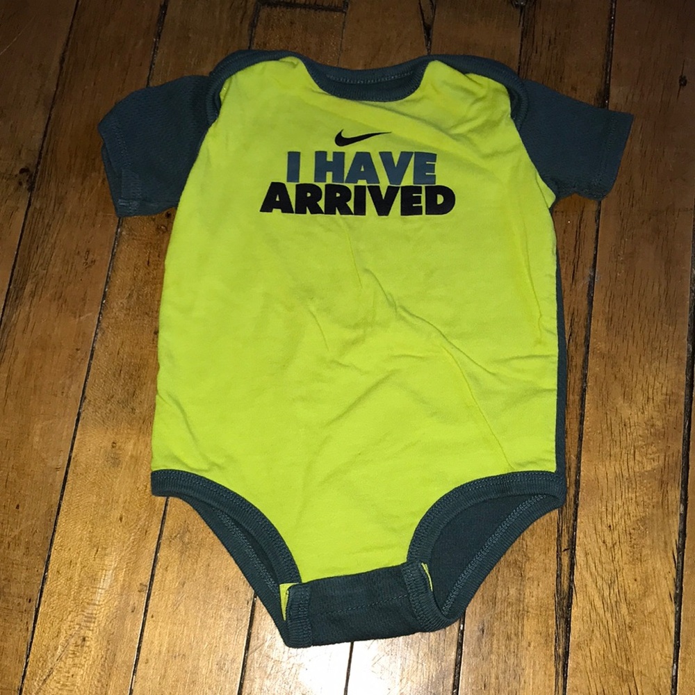Nike Lime and Charcoal Kids One-Piece Bodysuit - I Have Arrived‎
